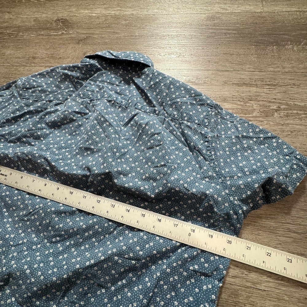J Crew Shirt Mens Small Blue Geometric All Over Print Cotton Button Up - Picture 9 of 10